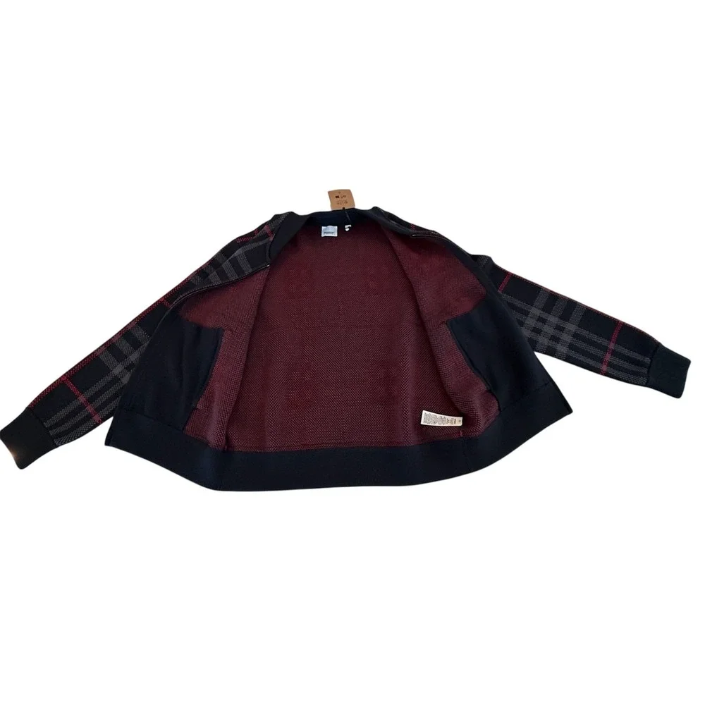 Burberry Mens MED Morland Check Full Zip Knit Bomber Sweater‎ Jacket, 8091165
